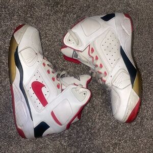 Nike High-Top Sneakers - White, Red, Gold